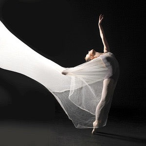 Ballet Dancer Jump White Veil