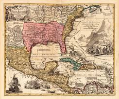 Antique Map of Mexico and Florida
