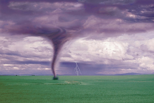 Tornado And Lightning On Field