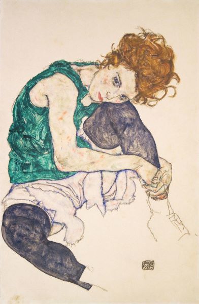 Seated Woman with Legs Drawn Up (Adele Herms), 1917