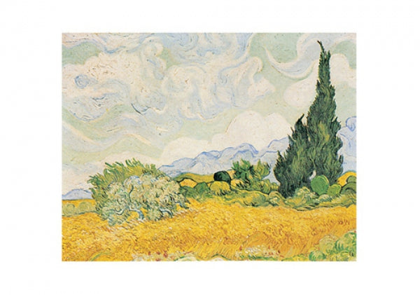 Wheatfield With Cypresses