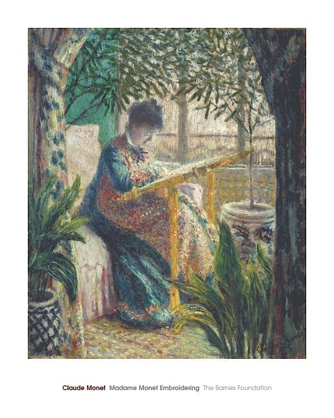 Madame Monet Embroidering, 1875