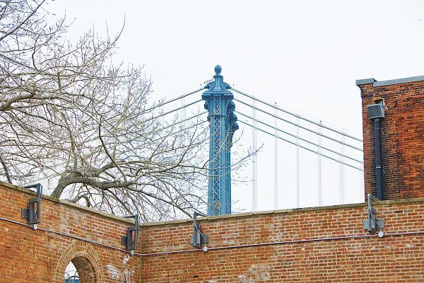 Manhattan Bridge and Brick Wall