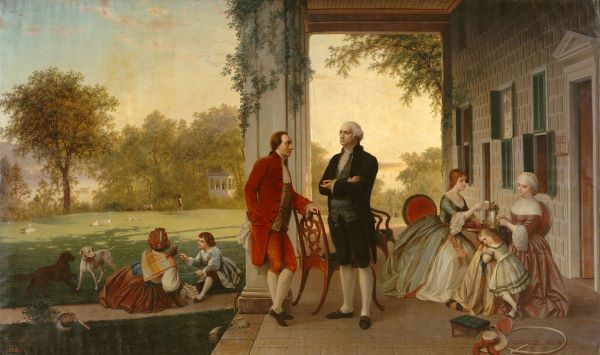 Washington and Lafayette at Mount Vernon, 1784, 1859