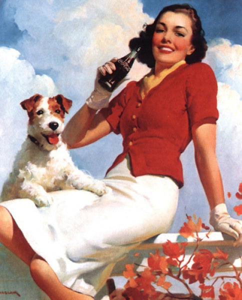 Coca-Cola Lady With Dog