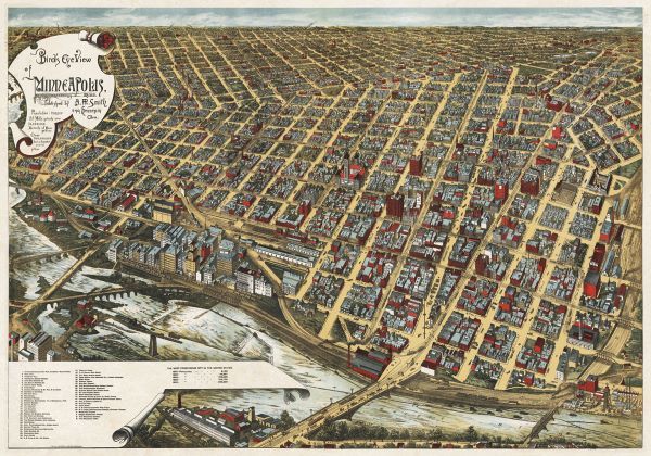 Birdâ€™s Eye View of Minneapolis, Minnesota, 1891