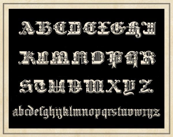 Ornamental French Alphabet (black)