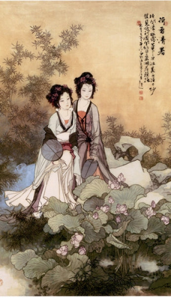Ladies With Lotus Flowers