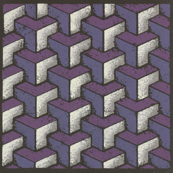 Three Part Tumbling Blocks - Plum