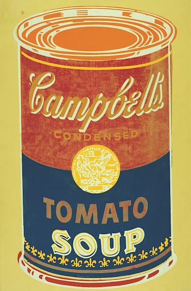 Colored Campbell's Soup Can, 1965 (yellow & blue)