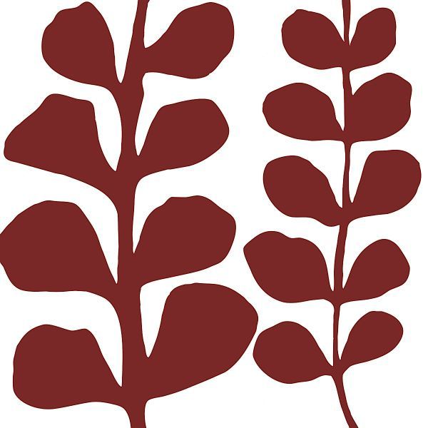 Maidenhair (red on white)