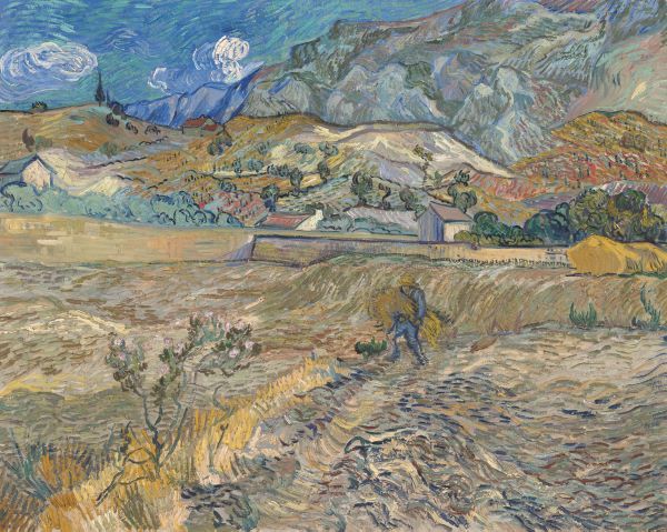 Landscape at Saint-ReÌmy (Enclosed Field with Peasant), 1889