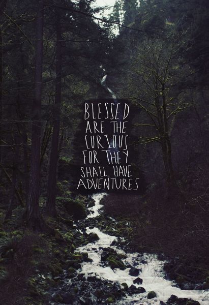 Blessed Are The Curious For They Shall Have Adventures