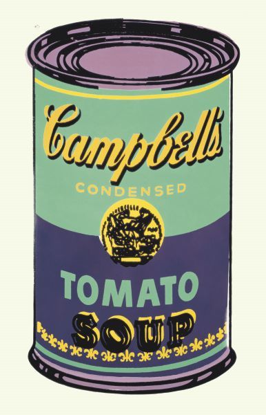 Colored Campbell's Soup Can, 1965 (green & purple)