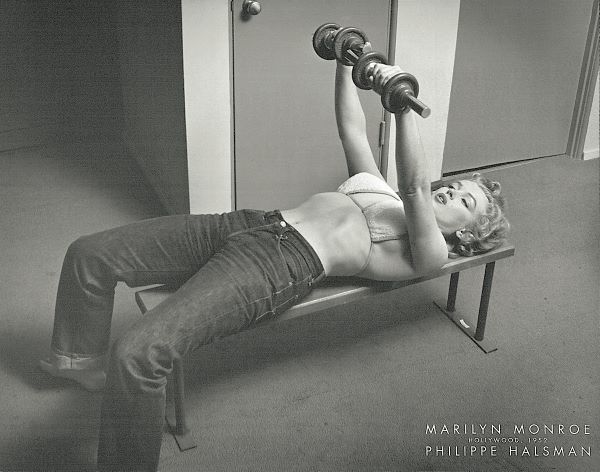 Marilyn Monroe with Weights, 1952