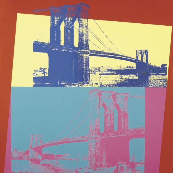 Brooklyn Bridge, 1983  (blue bridge/yellow background)