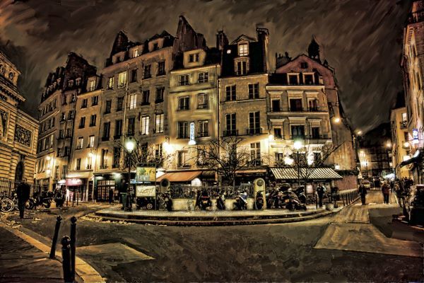 Paris Street Night