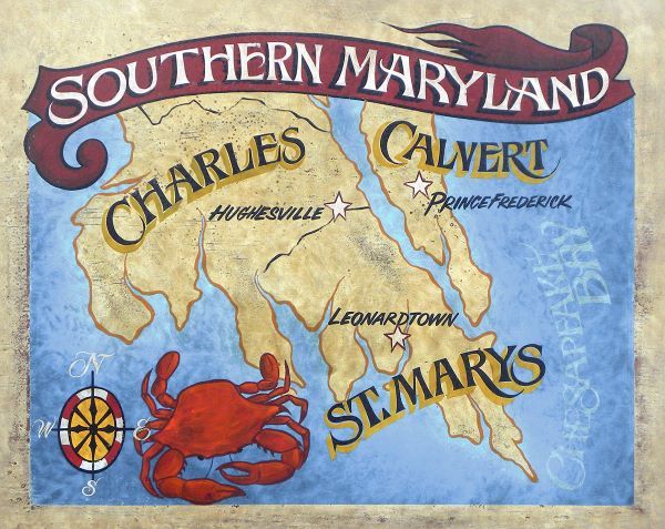 Southern Maryland Beach Map