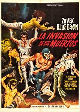 Blue Demon y Zovek en La invasion de los muertos