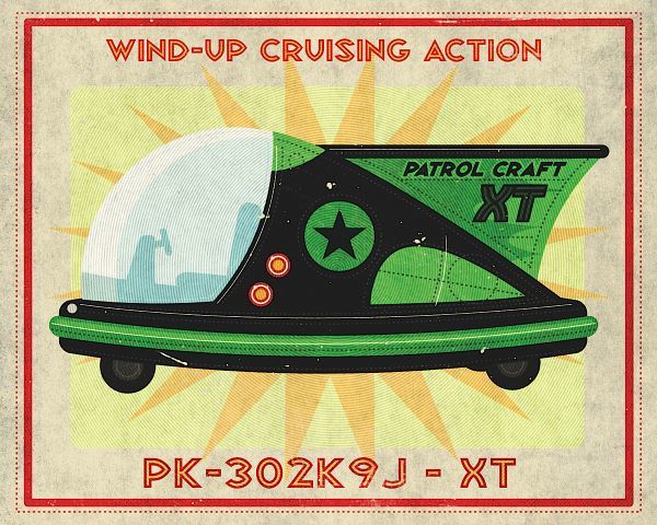 Patrol Craft XT Box Art Tin Toy