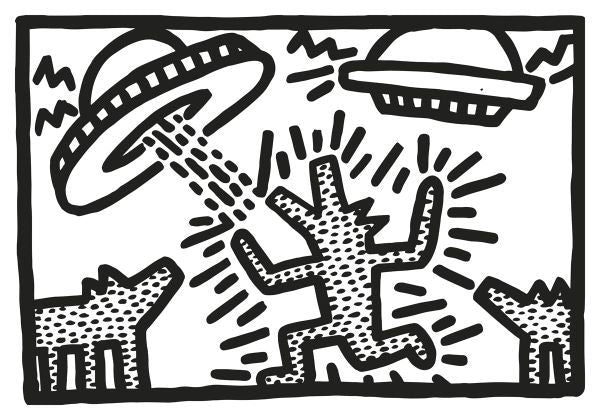 Untitled, 1982 (dogs with UFOs)