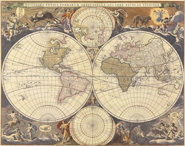 New World Map, 17th Century