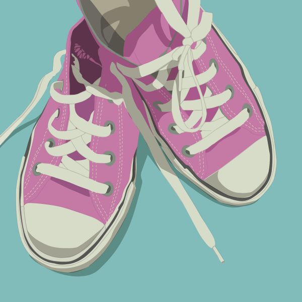 Lowtops (pink on blue)