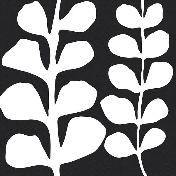 Maidenhair (white on black)