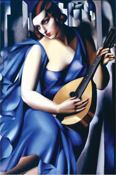 Woman In Blue With Guitar