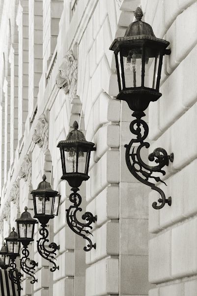 Lamps on Side of Building