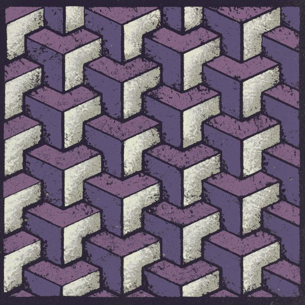Three Part Tumbling Blocks (Purple)
