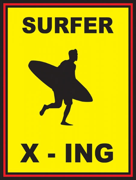 Sign - Surfer Crossing