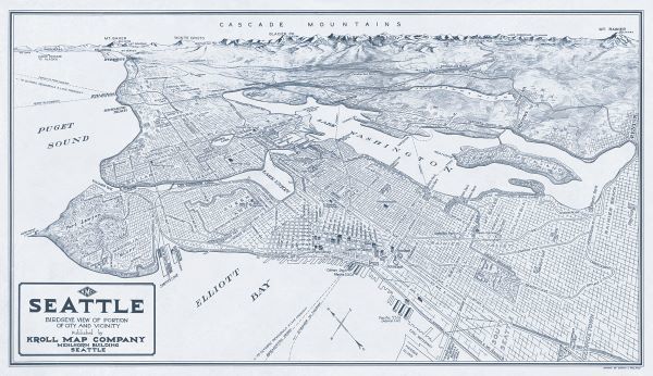 Birdâ€™s Eye View of Seattle, Washington, 1925