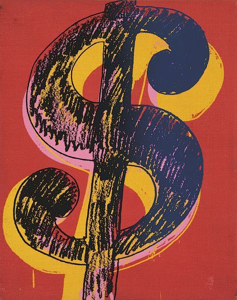 Dollar Sign, 1981 (black and yellow on red)