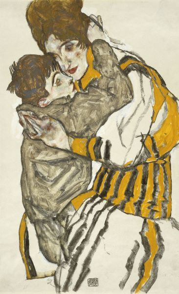 Schieleâ€™s Wife With Her Little Nephew, 1915