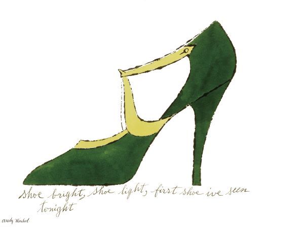 Shoe bright, shoe light, first shoe I've seen tonight (from: A La Recherche du Shoe Perdu by Andy Warhol Shoe Poems by Ralph Pomeroy), 1955