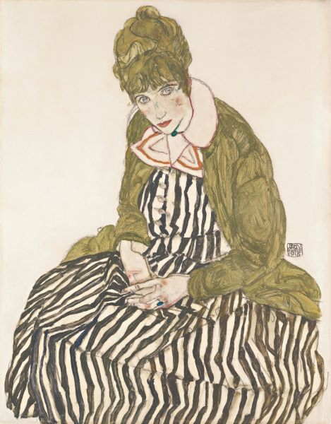 Edith with Striped Dress, Sitting, 1915