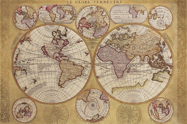 Antique Map - Globe Terrestre, 1690