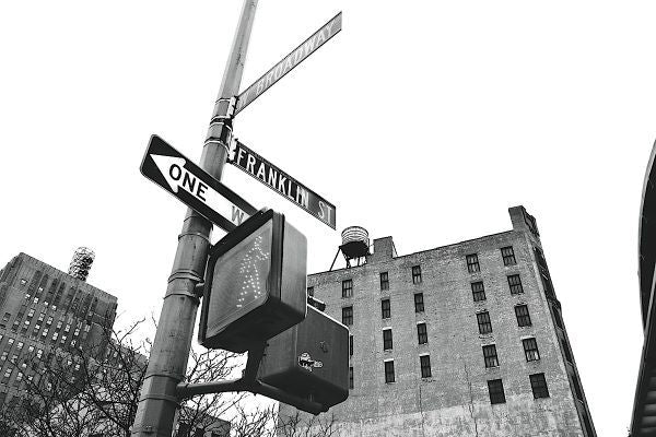 West Broadway and Franklin Street (b/w)