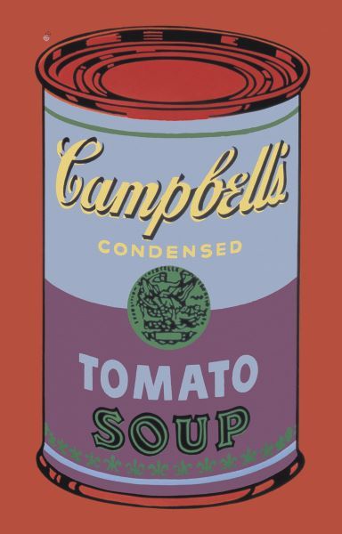 Colored Campbell's Soup Can, 1965 (blue & purple)