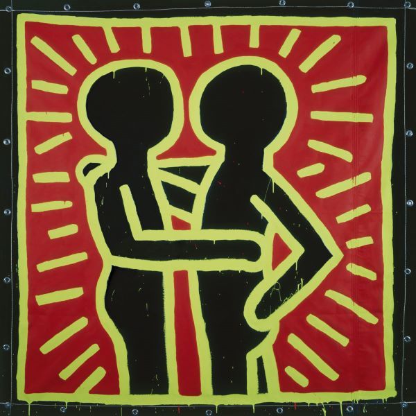 Untitled, 1982 (couple in black, red, and green)