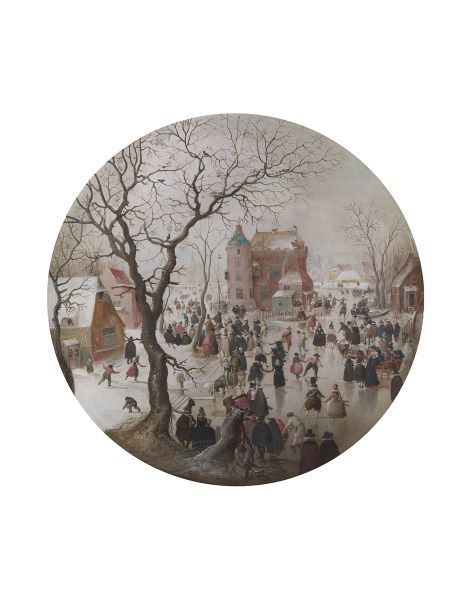 A Winter Scene with Skaters near a Castle, c. 1608/9