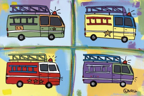 Four Fire Trucks